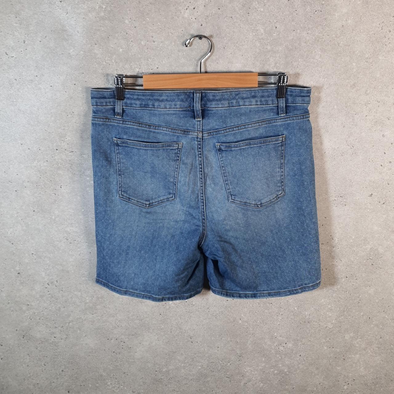 Vintage Chaps Ralph Lauren Baggy Shorts Jorts Cargo Womens W34 Blue Denim Relaxed Cargo