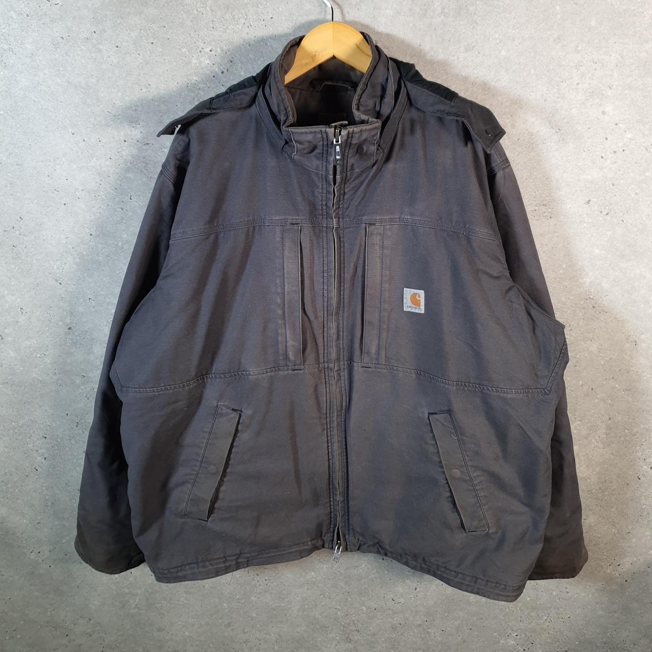 Vintage Carhartt Cryder Quilt Lined Jacket Men’s 2XL Black Workwear Canvas USA Big Fish Vintage