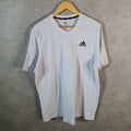 Vintage Adidas Primegreen AeroReady T Shirt Men’s XL White Three Stripes Logo Athletic