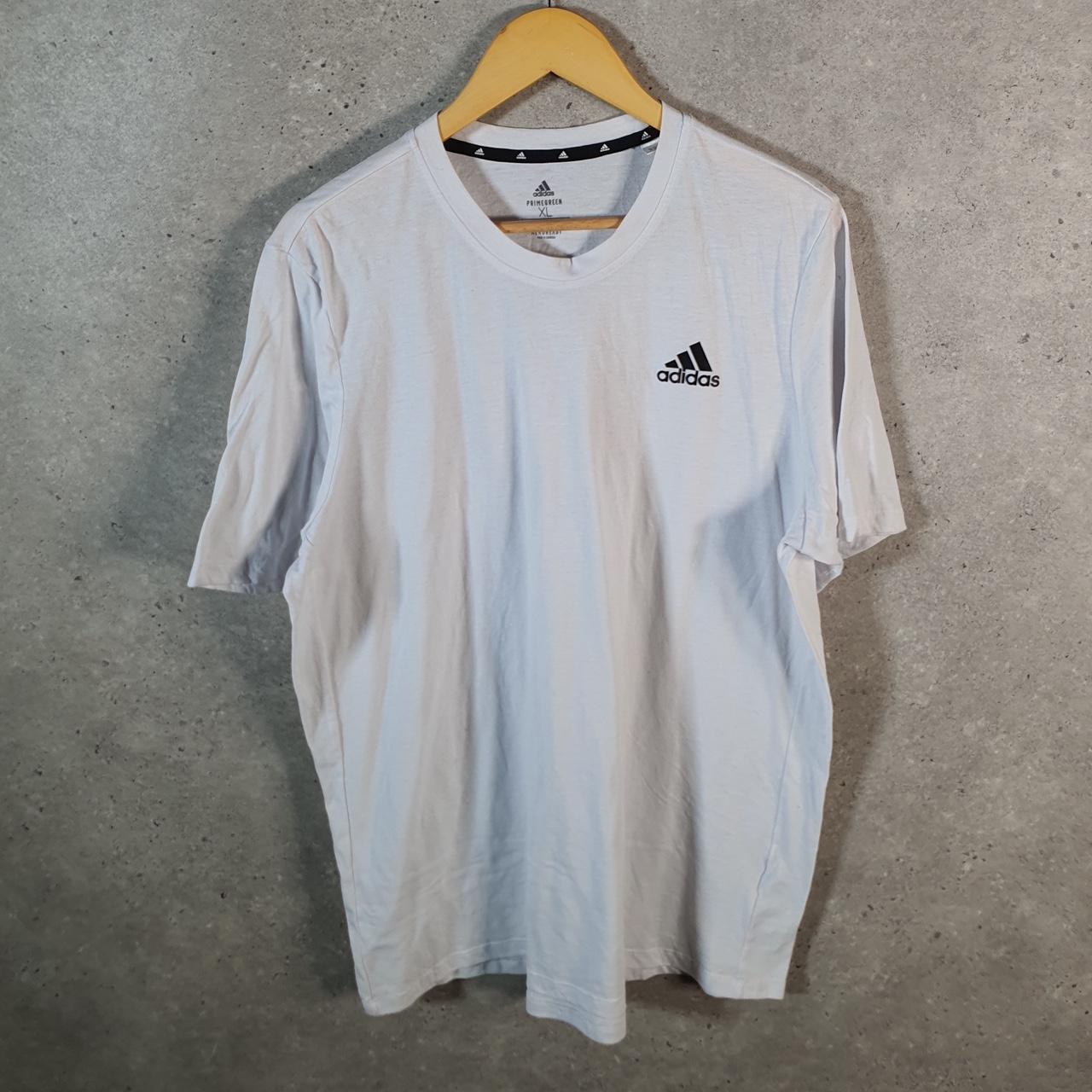 Vintage Adidas Primegreen AeroReady T Shirt Men’s XL White Three Stripes Logo Athletic