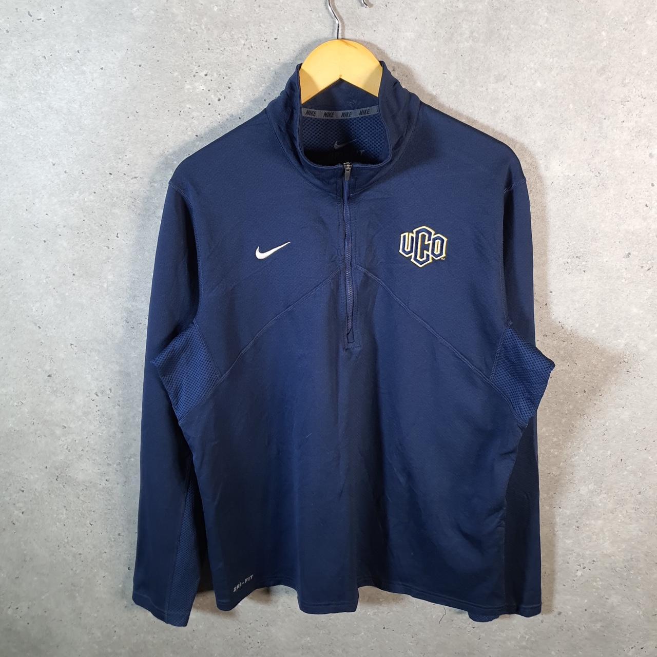Vintage Nike Dri Fit USA 1/4 Zip Sweatshirt Men’s Large Navy Blue Swoosh Y2K Pullover