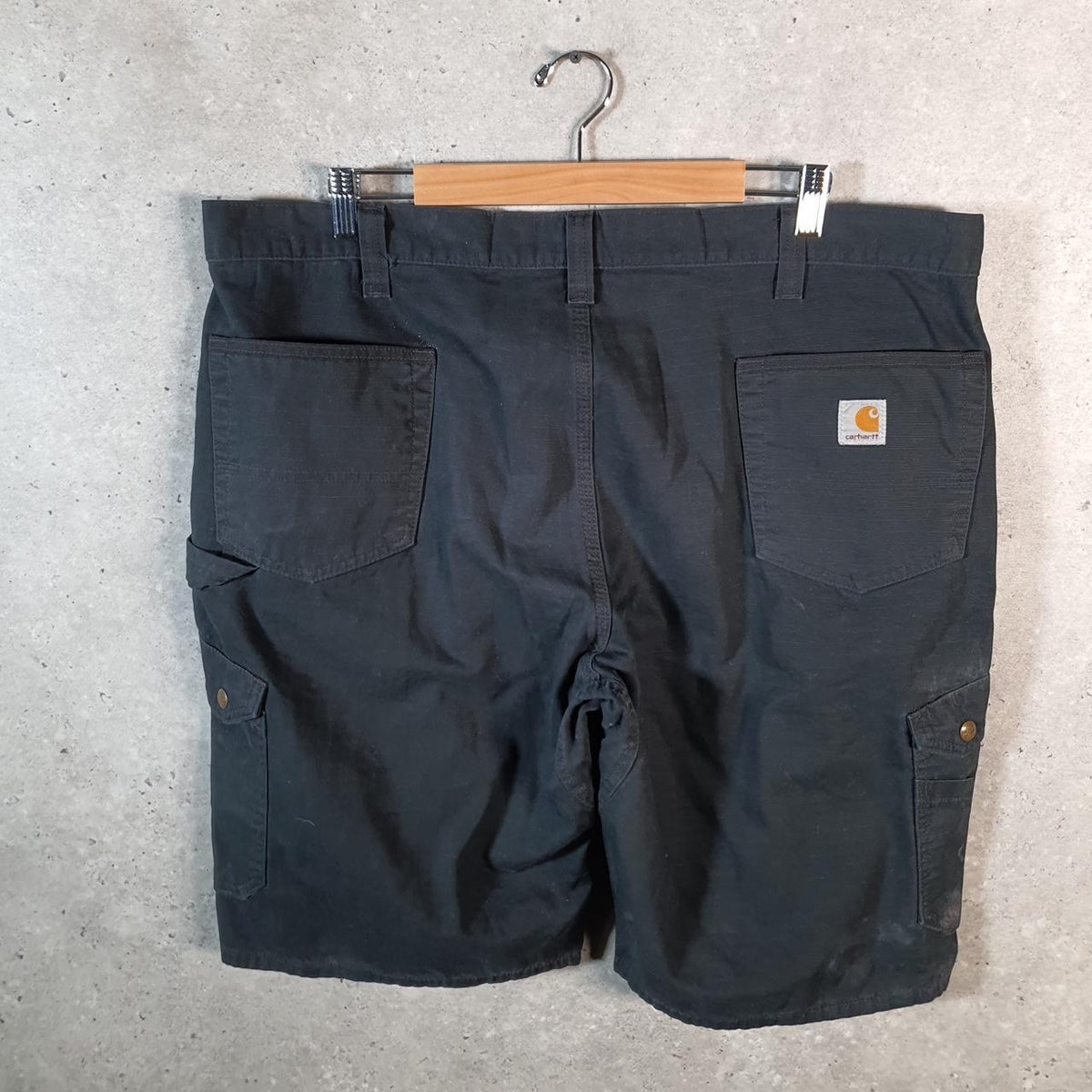 Vintage Carhartt Baggy Carpenter Shorts Jorts Cargo Men’s W42 Black Relaxed Fit Workwear Big Fish Vintage