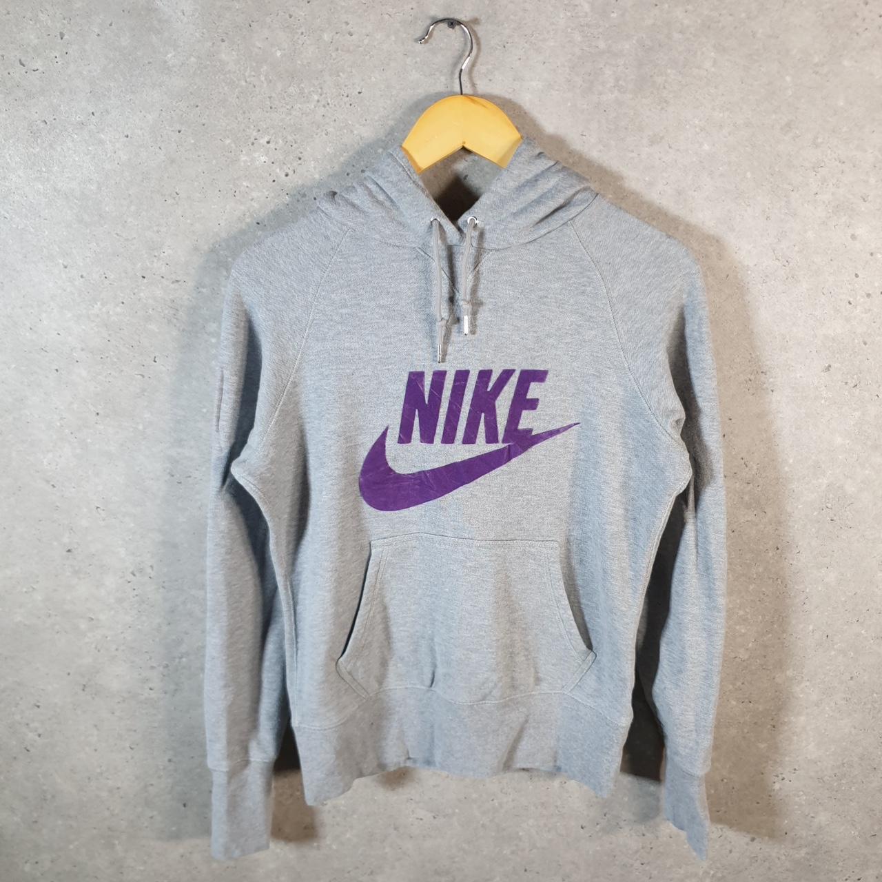 Vintage Nike 90s Club Hoodie Womens Medium Grey Swoosh Y2K Pullover