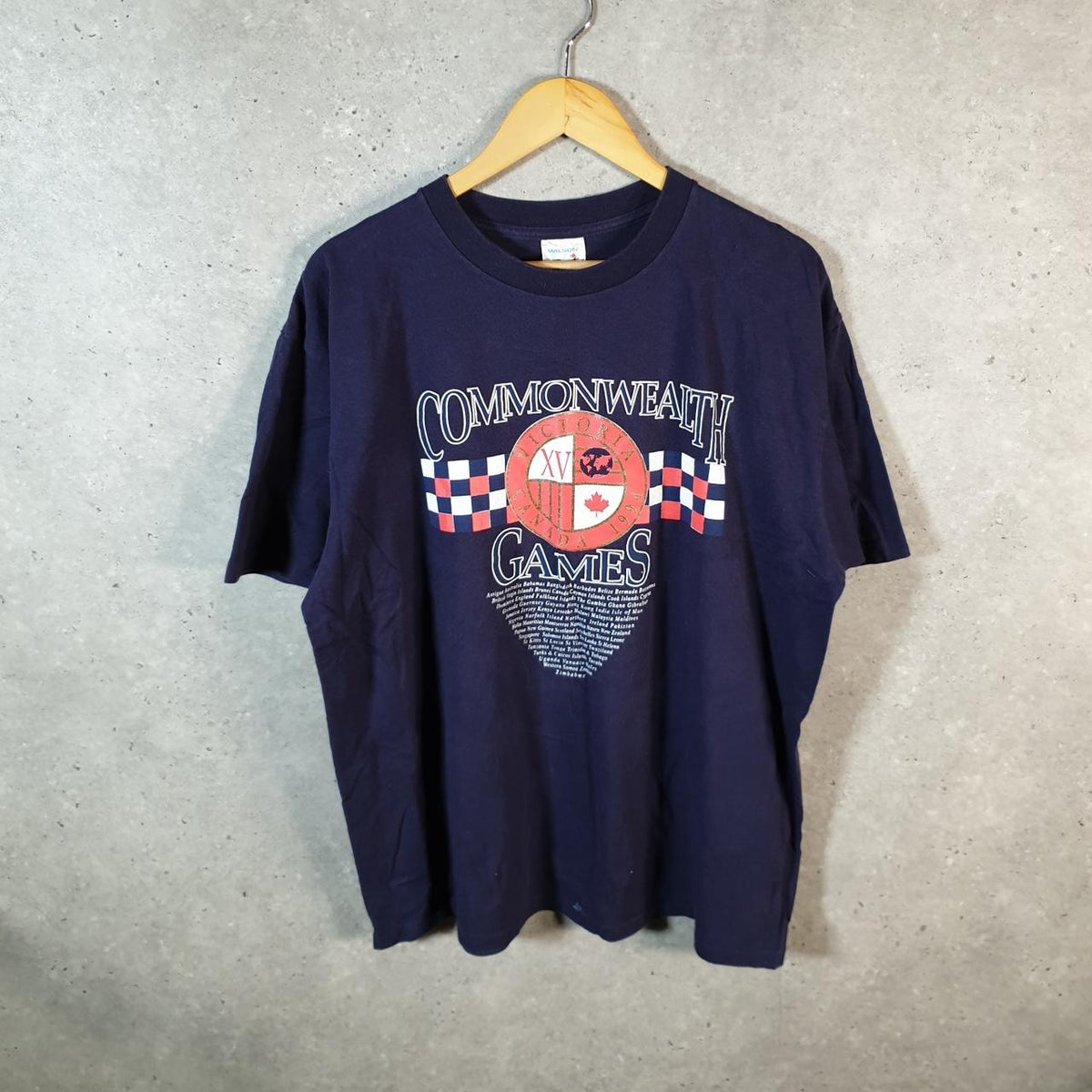 Vintage Wilson Commonwealth Games 1994 Canada USA Single Stitch T Shirt Men’s XL Blue