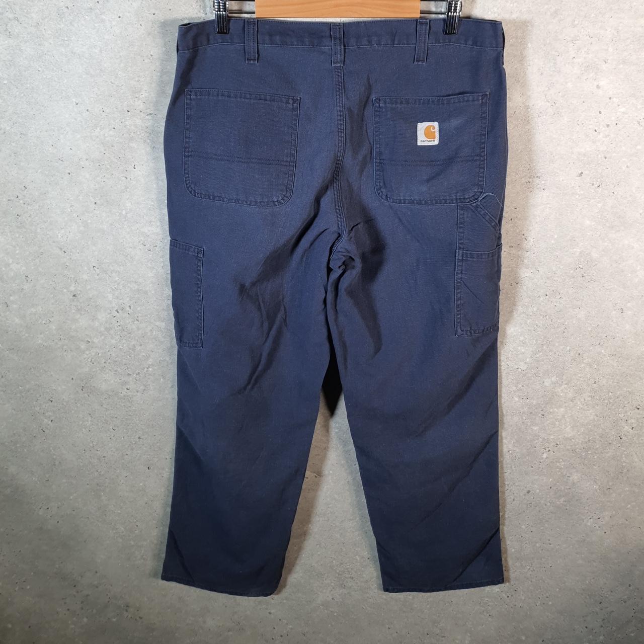 Vintage Carhartt Carpenter Trousers Mens W36 L30 Navy Blue Dungaree Fit Workwear USA