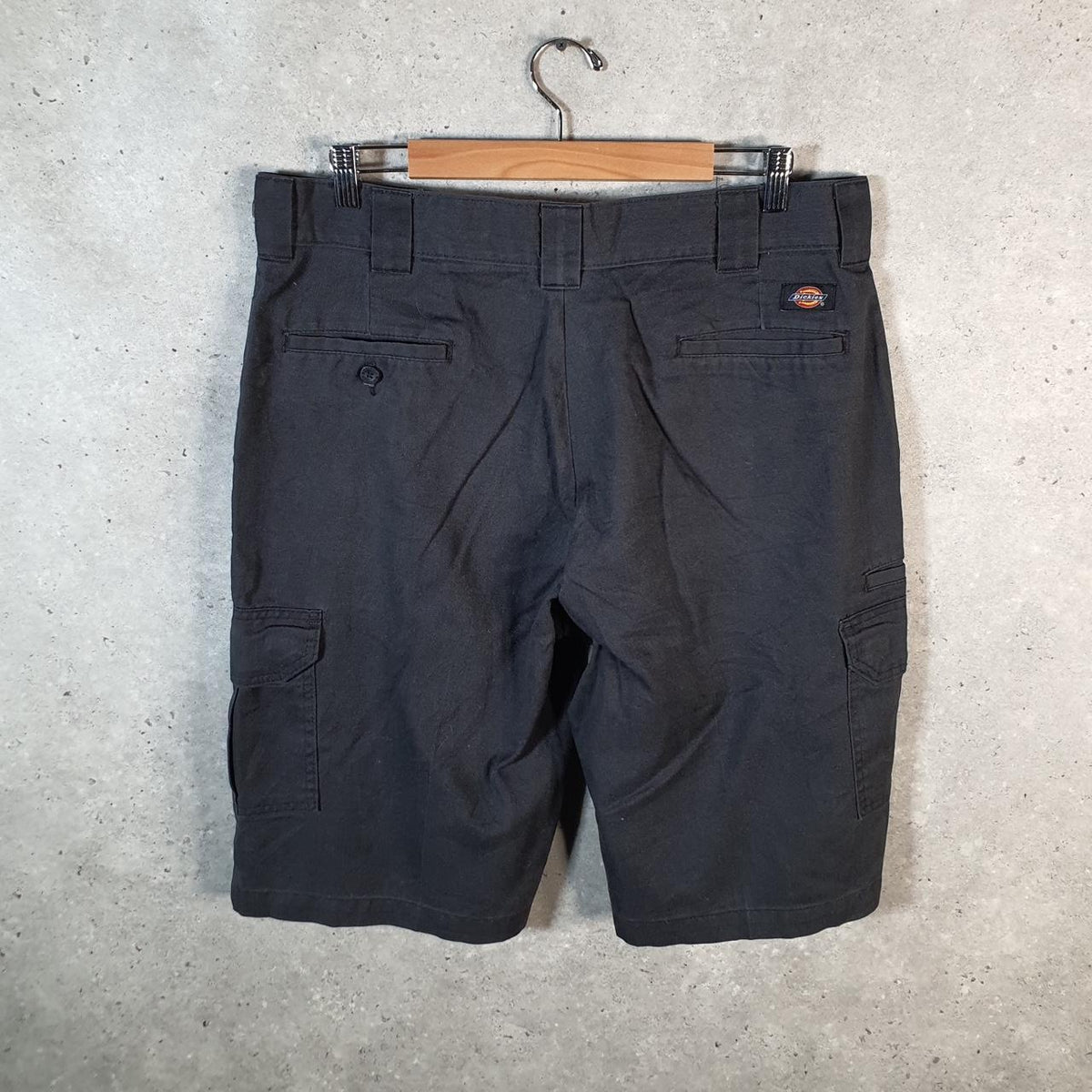 Vintage Dickies Baggy Chino Shorts Jorts Cargo Mens W36 Black Relaxed Fit