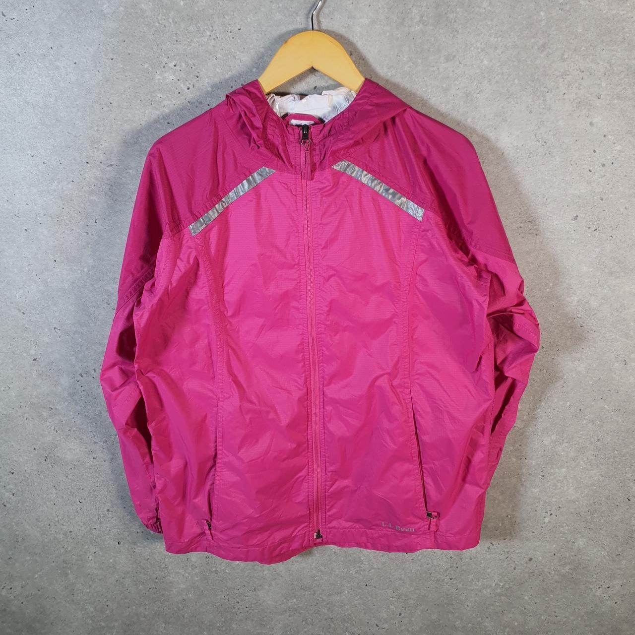 Vintage L.L. Bean Outdoors Nylon Jacket Womens XL Pink Waterproof Hooded