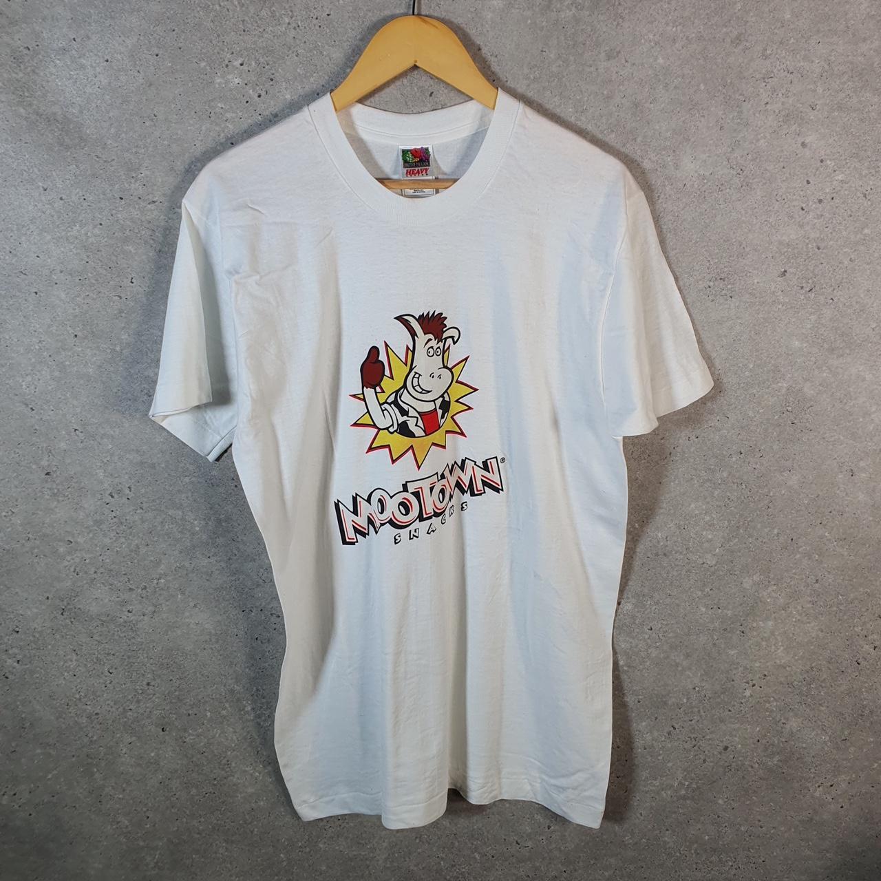 Vintage Fruit Of The Loom Mootown Snacks Cow 90s USA Single Stitch T Shirt Men’s Large White