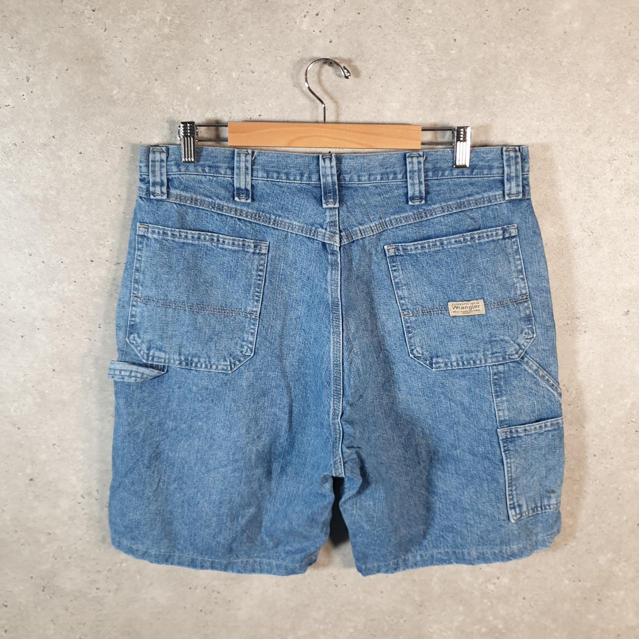 Vintage Wrangler Denim Shorts Jorts Cargo Men’s W36 Blue Baggy Cotton