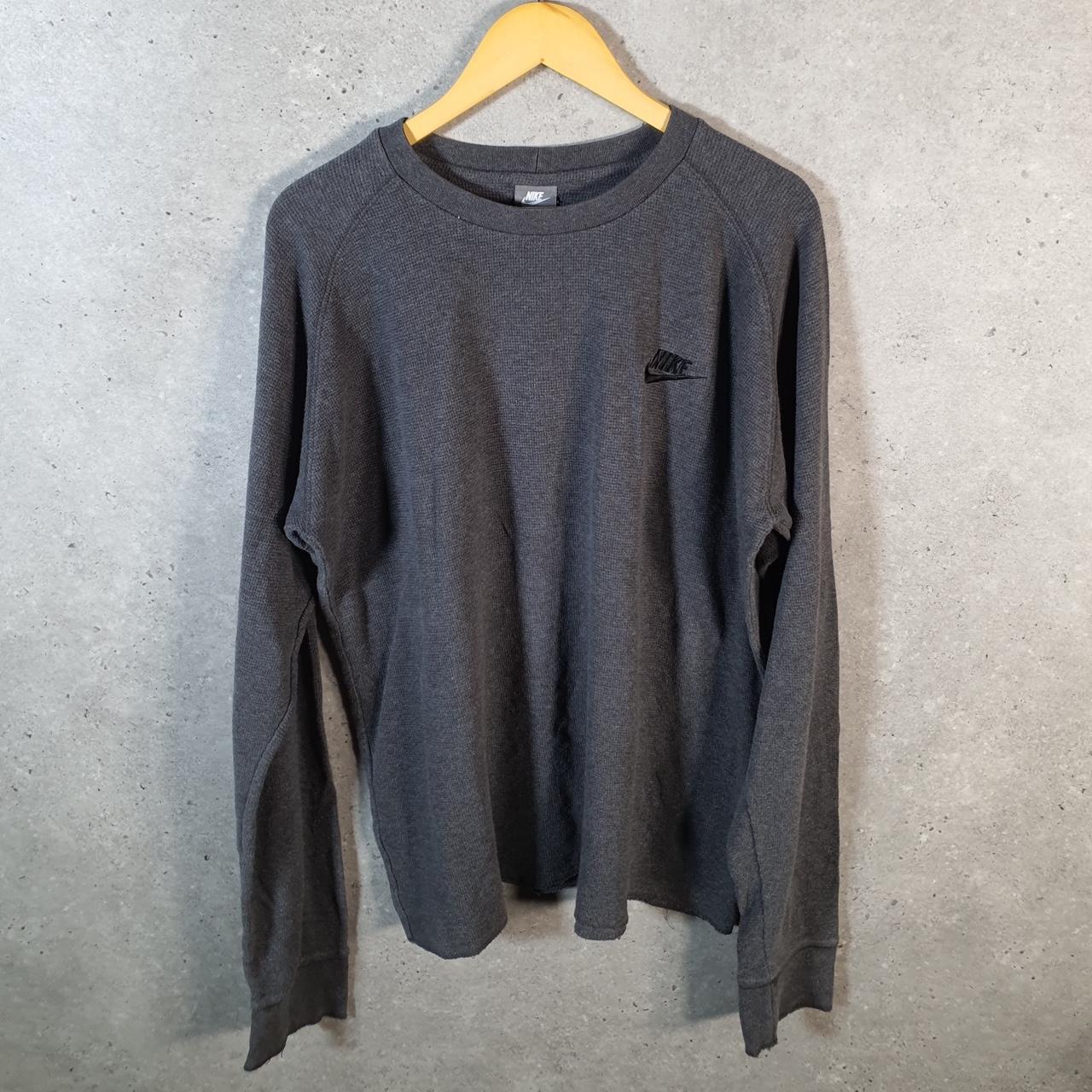 Vintage Nike 90s Knit Club Sweatshirt Mens XL Grey Swoosh Y2K Pullover Logo