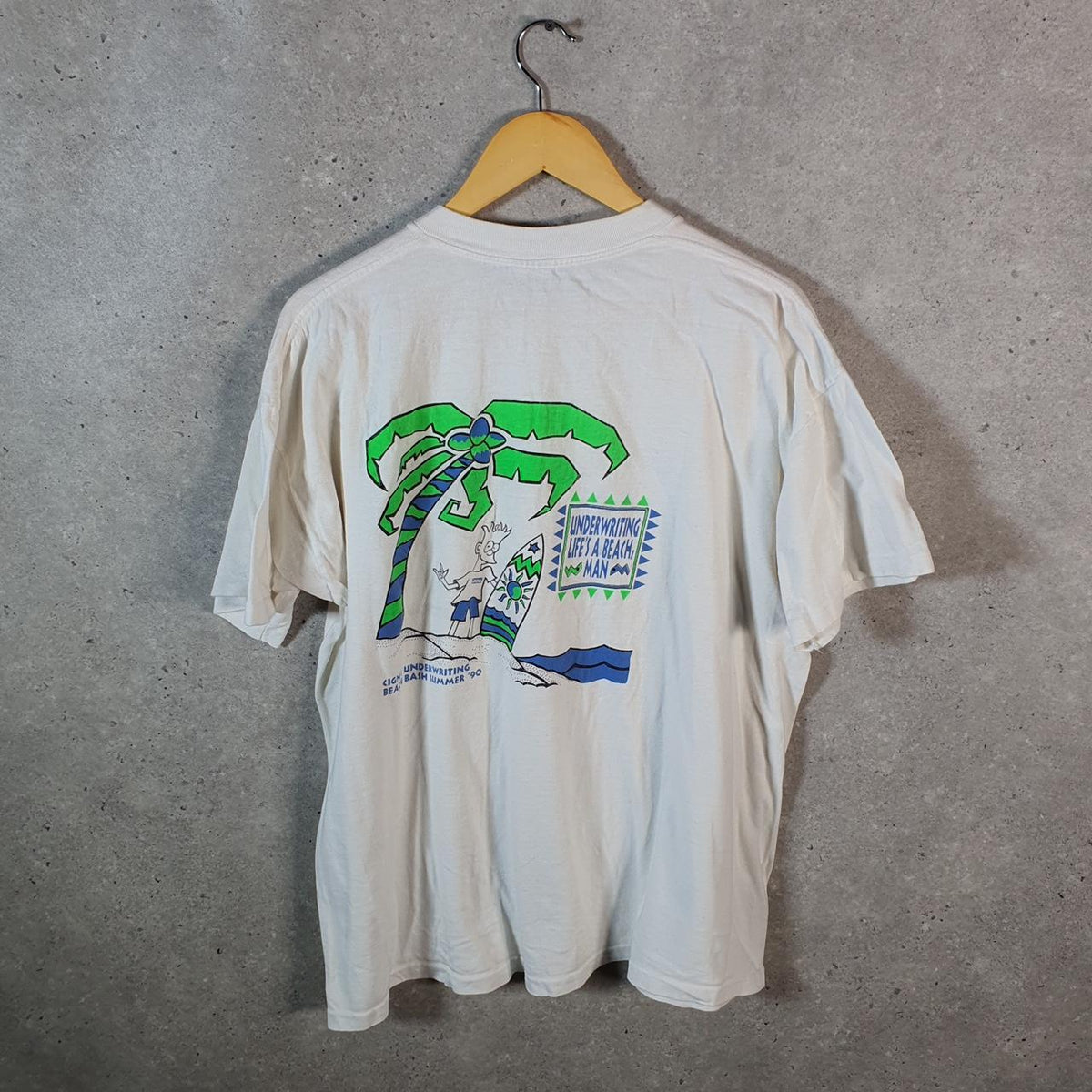Vintage Tect Cigna Underwriting 90s USA Single Stitch T Shirt Men’s XL White