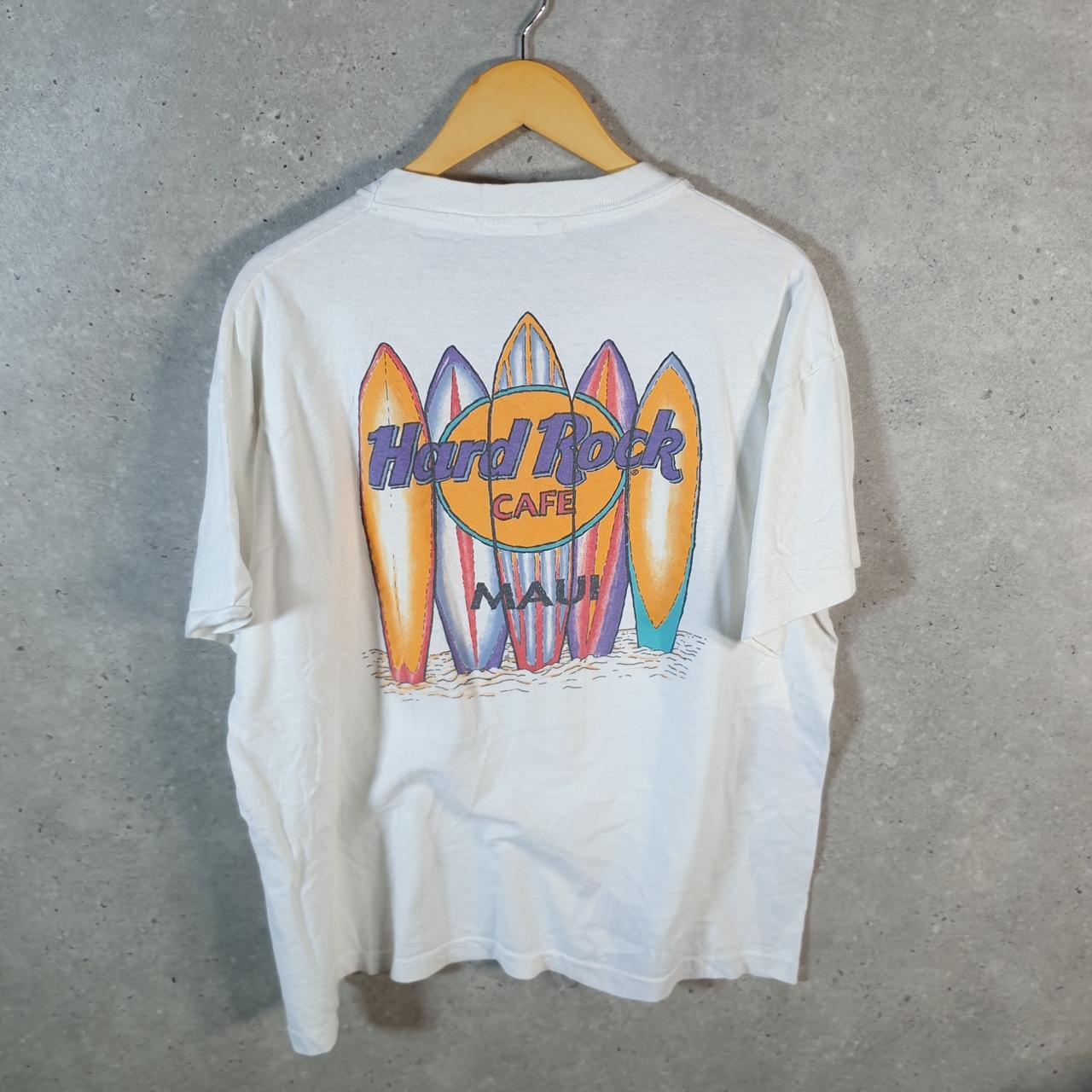 Vintage Hard Rock Cafe Maui 90s USA Single Stitch T Shirt Men’s XL White