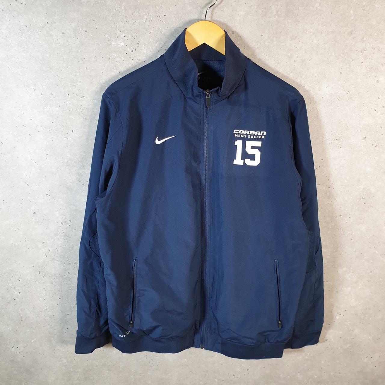 Vintage Nike Dri Fit Windbreaker Track Jacket Mens Large Blue USA Swoosh Full Zip