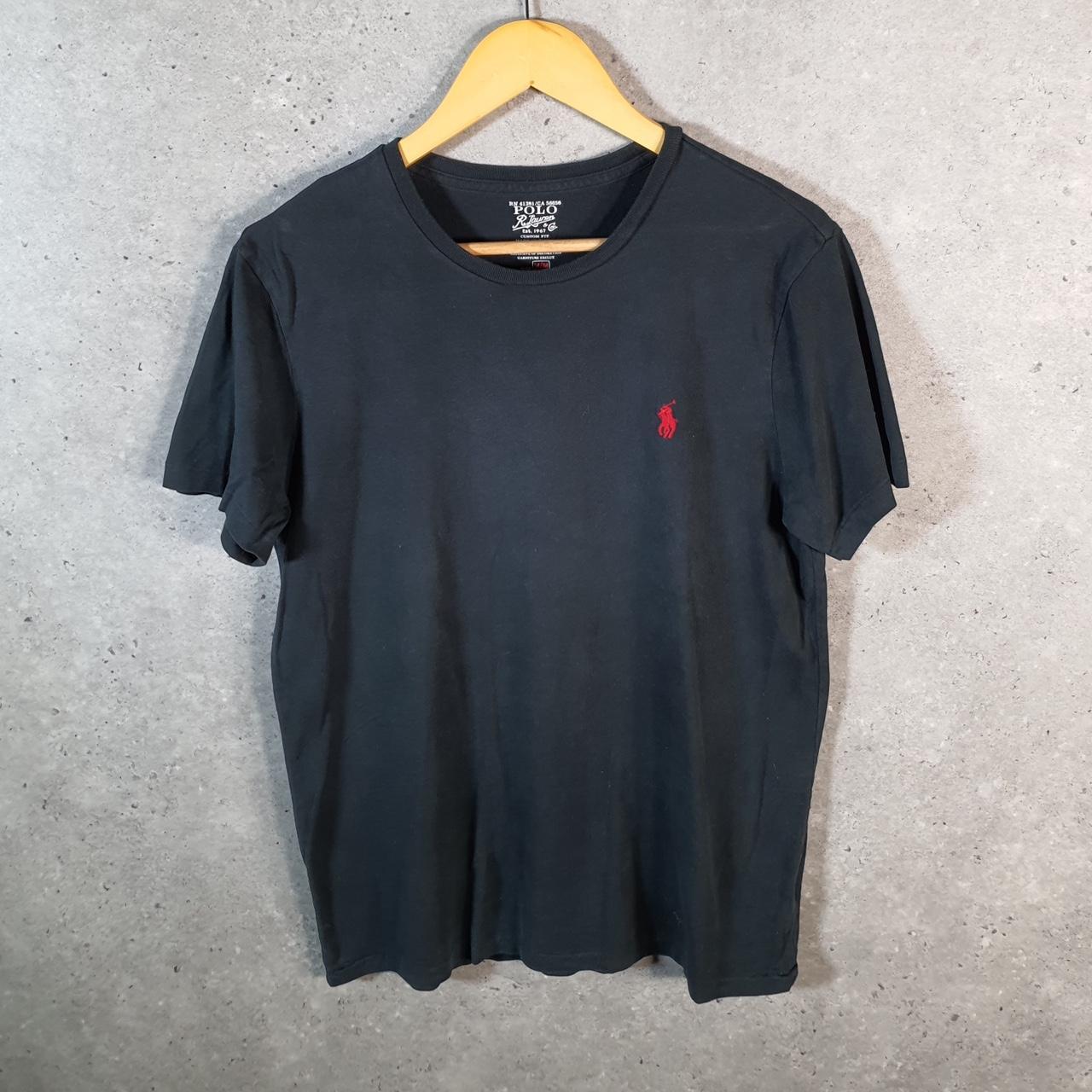 Vintage Ralph Lauren Polo Sport T Shirt Men’s Medium Black Slim Fit Embroidered Pony C8663