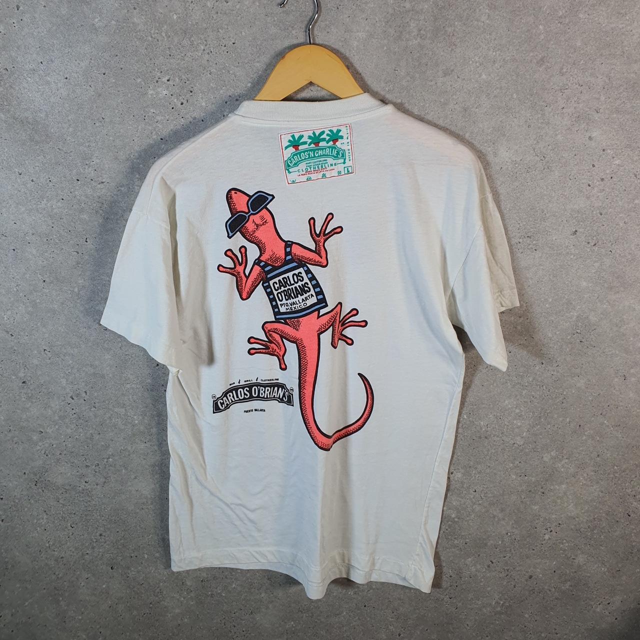 Vintage Carlos N Charlie’s Obrians Vallarta Mexico 90s USA Single Stitch T Shirt Men’s S White