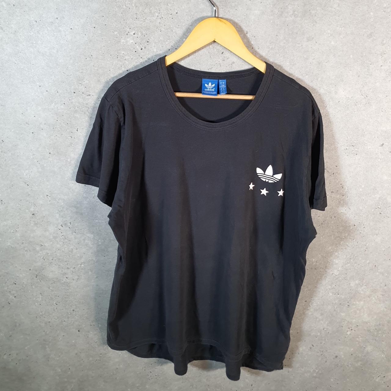 Vintage Adidas Trefoil Retro T Shirt Mens XL Black Three Stripes Logo Athletic