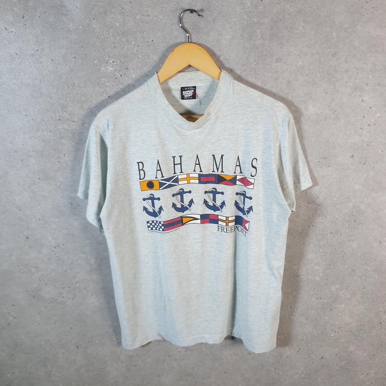 Vintage Screen Stars Bahamas Freeport 1991 USA Single Stitch T Shirt Men’s Large Grey