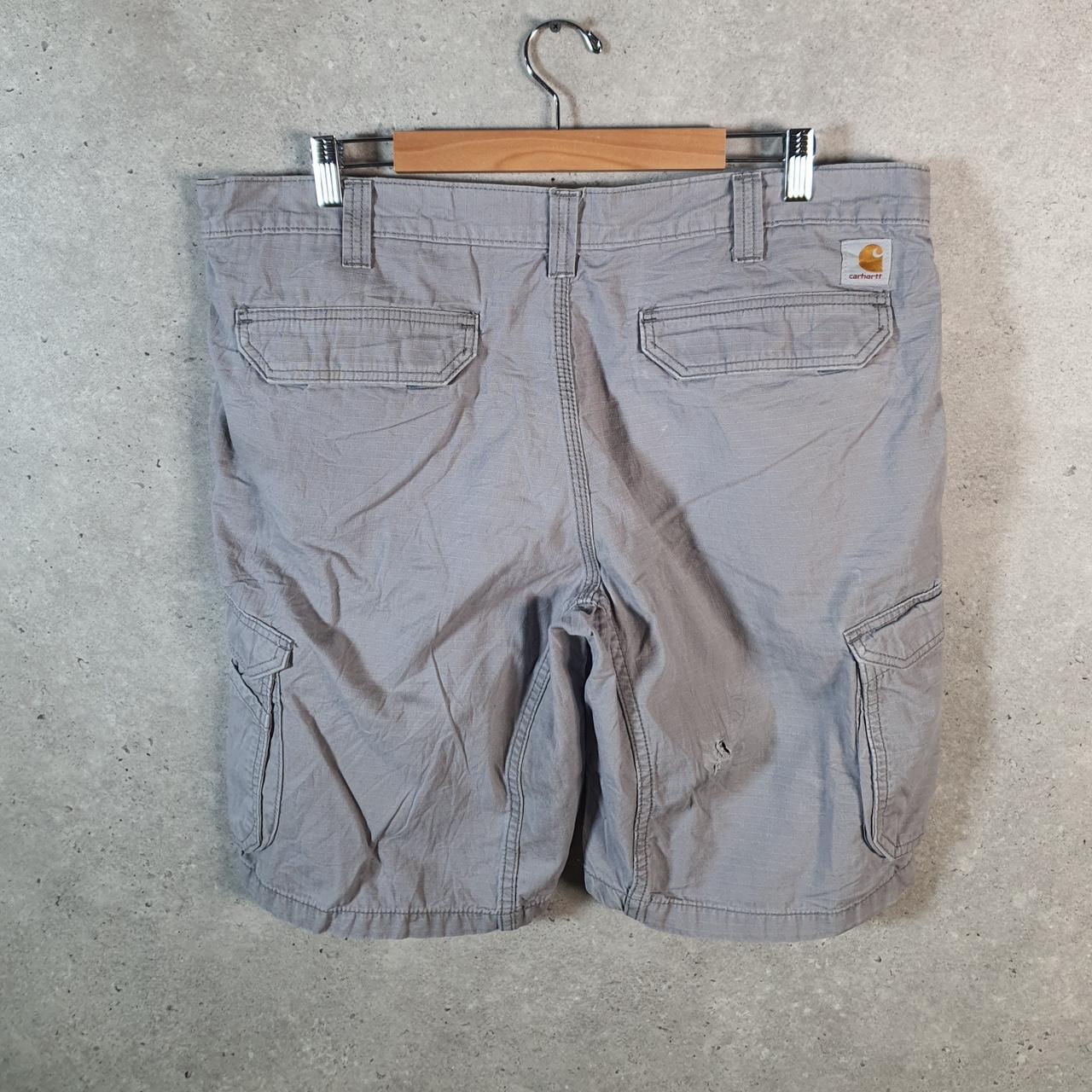 Vintage Carhartt Baggy Carpenter Shorts Jorts Cargo Men’s W38 Grey Relaxed Fit Workwear Big Fish Vintage