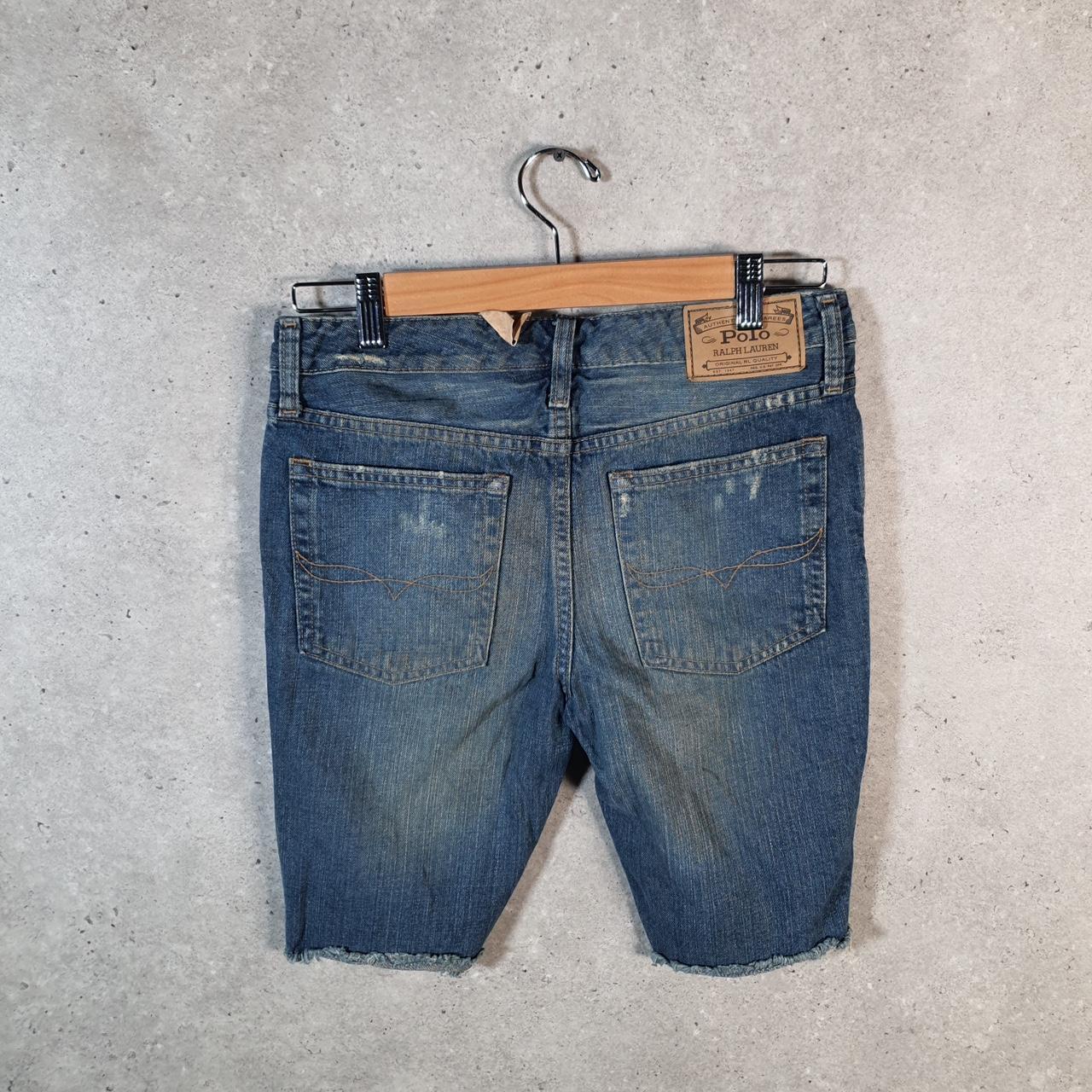 Vintage Ralph Lauren Polo Jean Shorts Jorts Cargo Womens W30 Denim Baggy Cotton Big Fish Vintage
