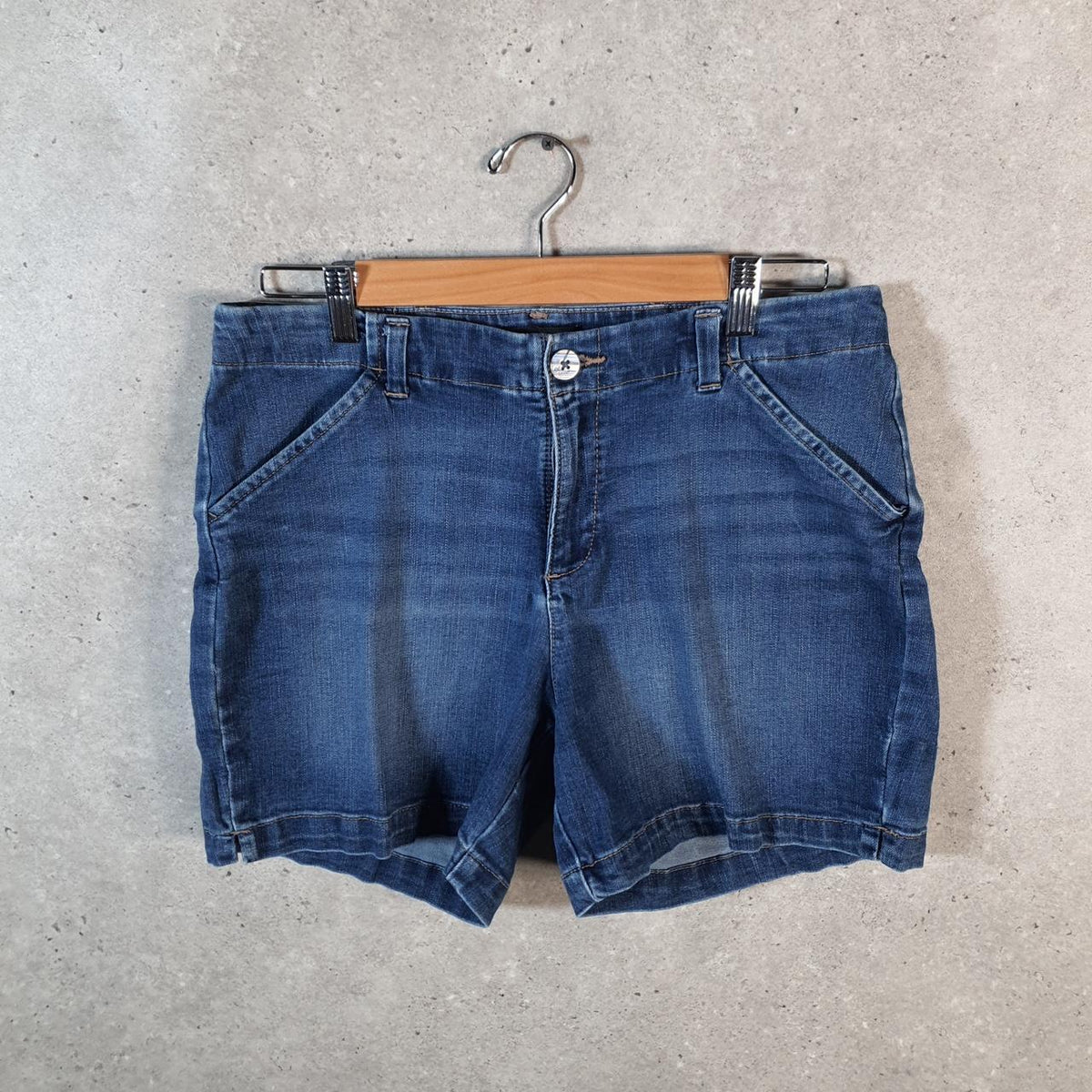 Vintage Lee Baggy Shorts Jorts Cargo Womens W30 Blue Relaxed Denim