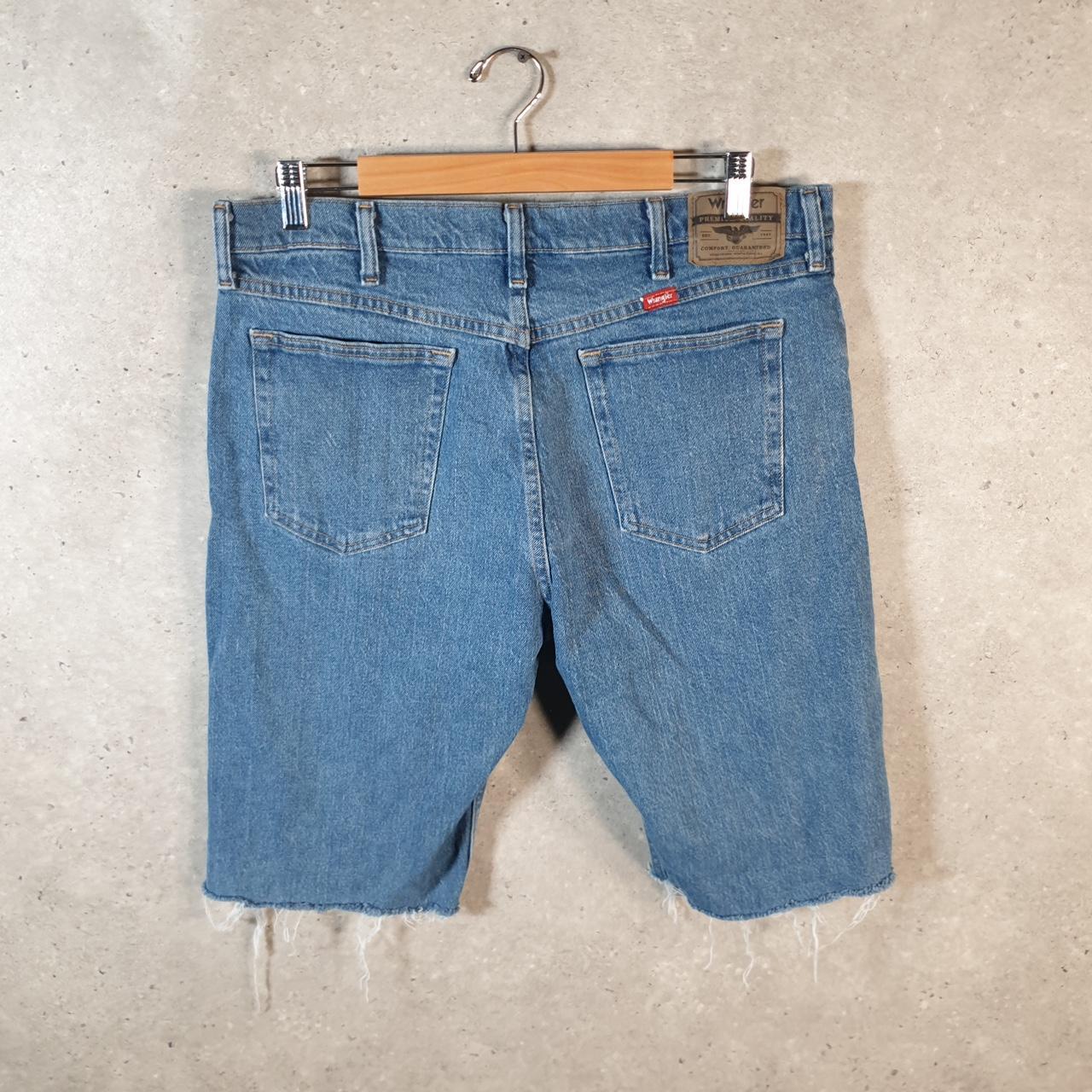 Vintage Wrangler Denim Shorts Jorts Cargo Men’s W36 Blue Baggy Cotton