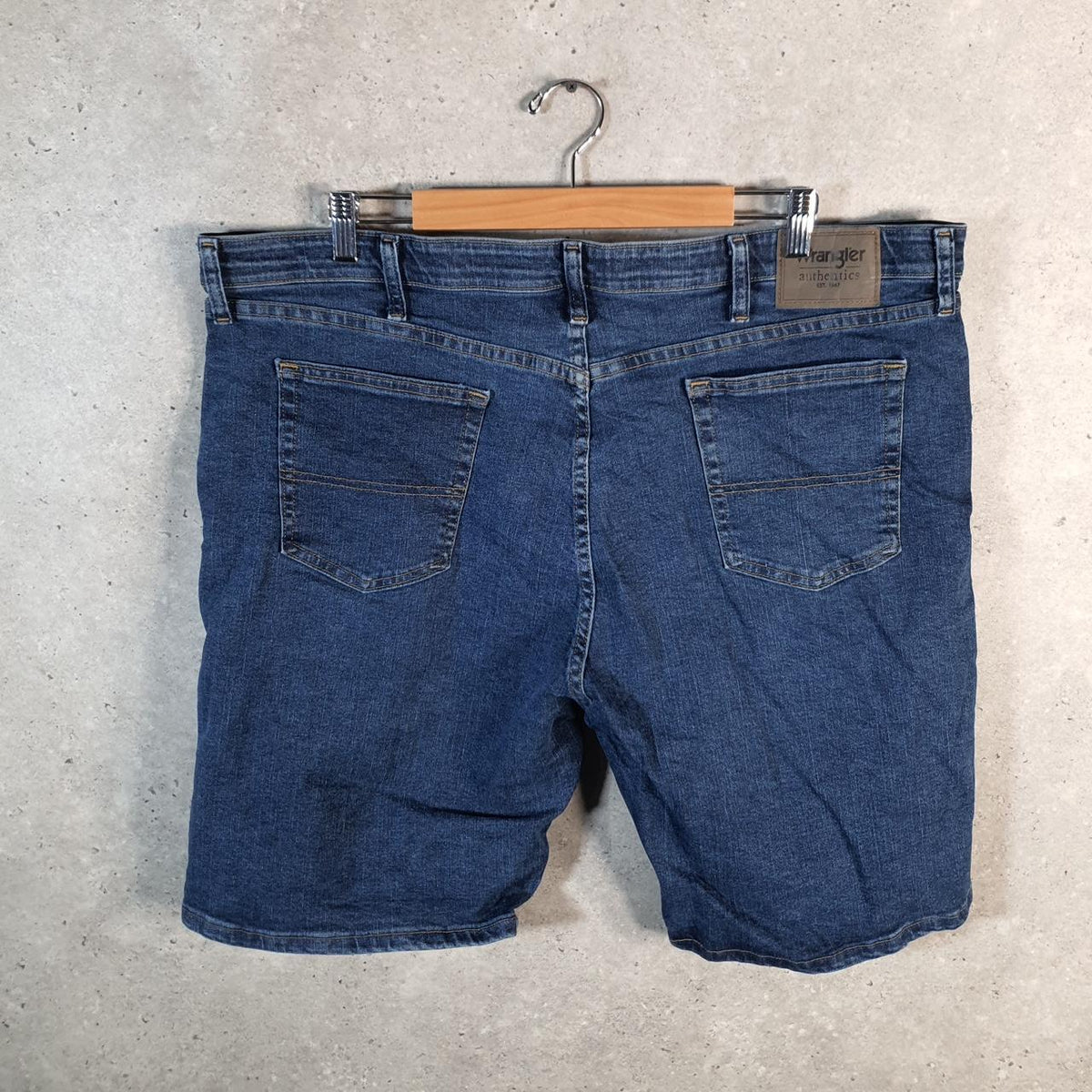 Vintage Wrangler Denim Shorts Jorts Cargo Men’s W42 Blue Baggy Cotton