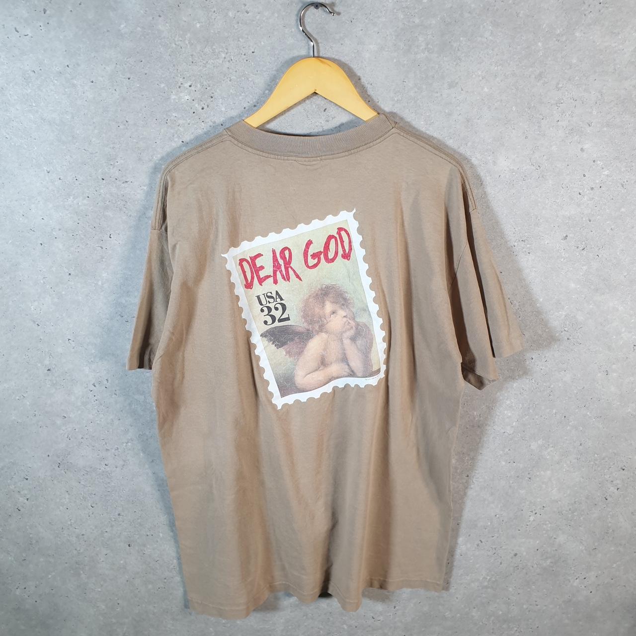 Vintage Murina Dear God Extraordinary 90s USA Single Stitch T Shirt Men’s XL Brown