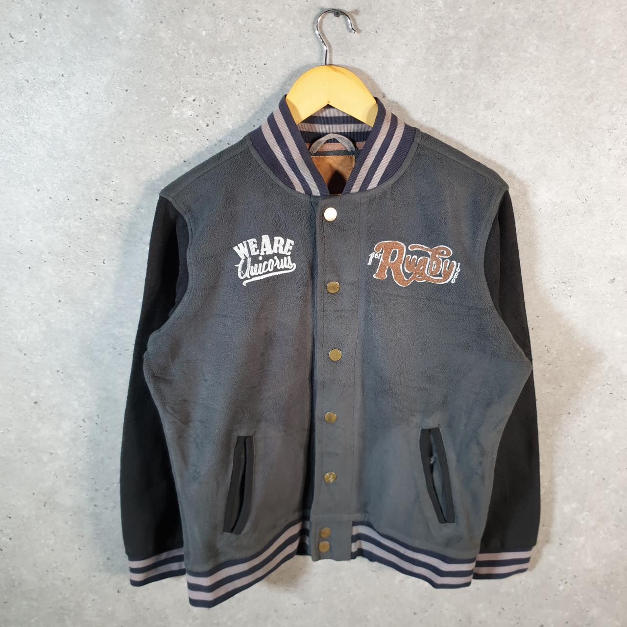 Piaza Italia Man Suede Bomber Jacket Men’s Medium Grey Embroidered Logo