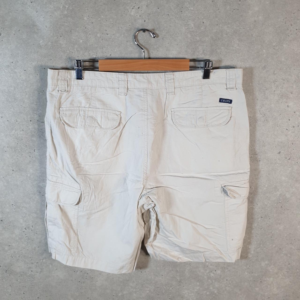 Vintage Chaps Ralph Lauren Polo Shorts Jorts Cargo Men’s W38 Beige Baggy Cotton