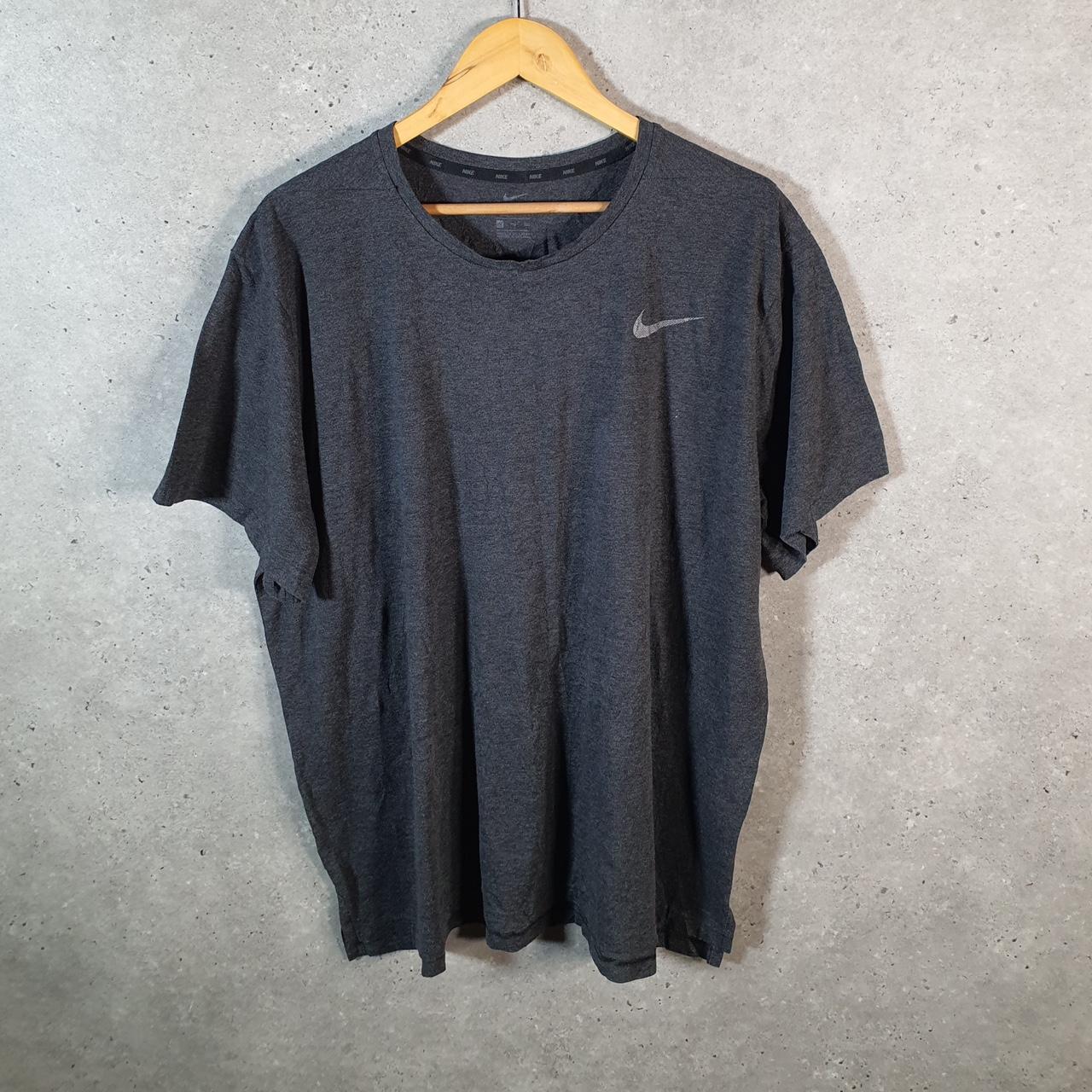 Vintage Nike Dri Fit T Shirt Men’s 2XL Grey Single Swoosh Logo Athletic Big Fish Vintage