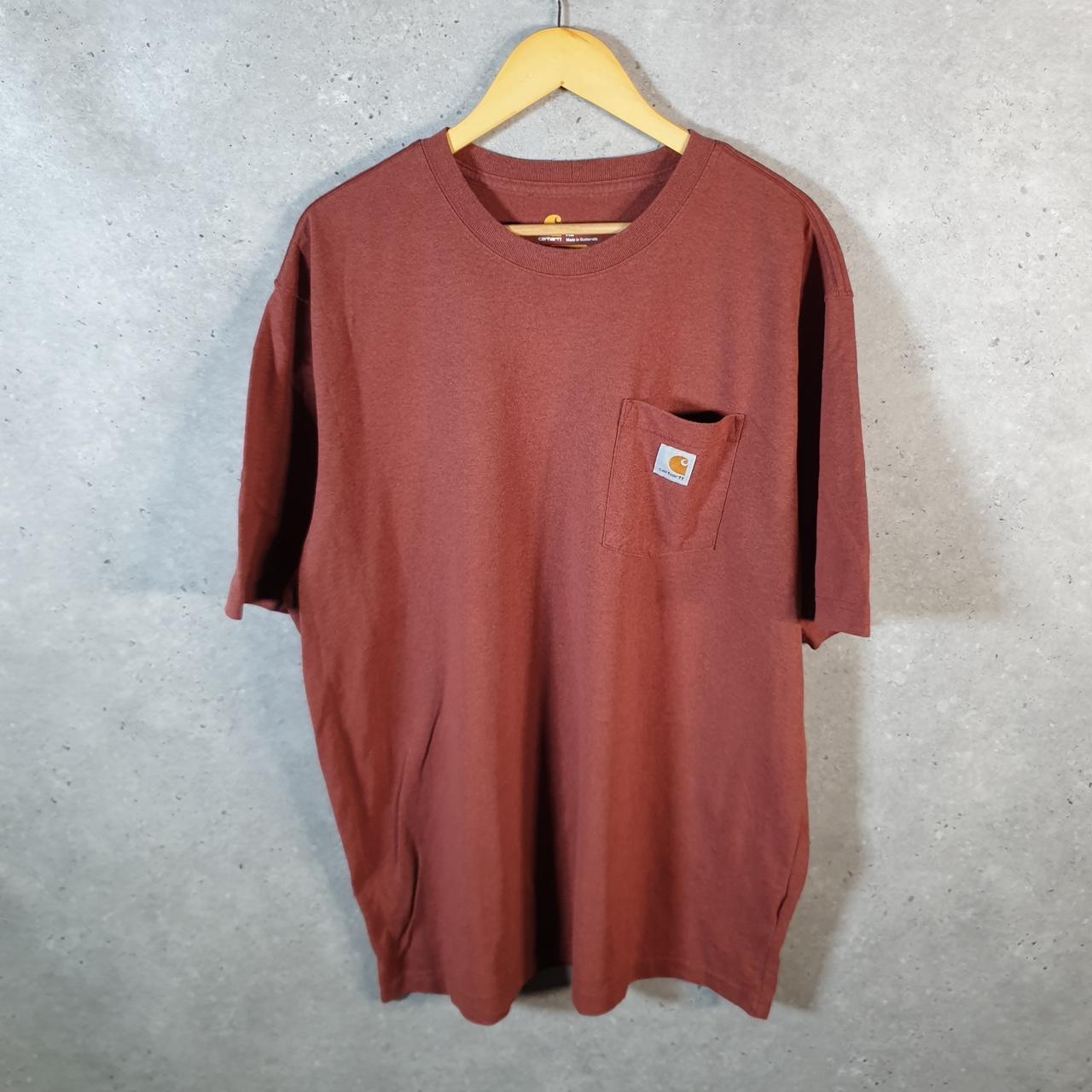 Vintage Carhartt Pocket T Shirt Men’s XL Burgundy Workwear Chore Utility Original Fit