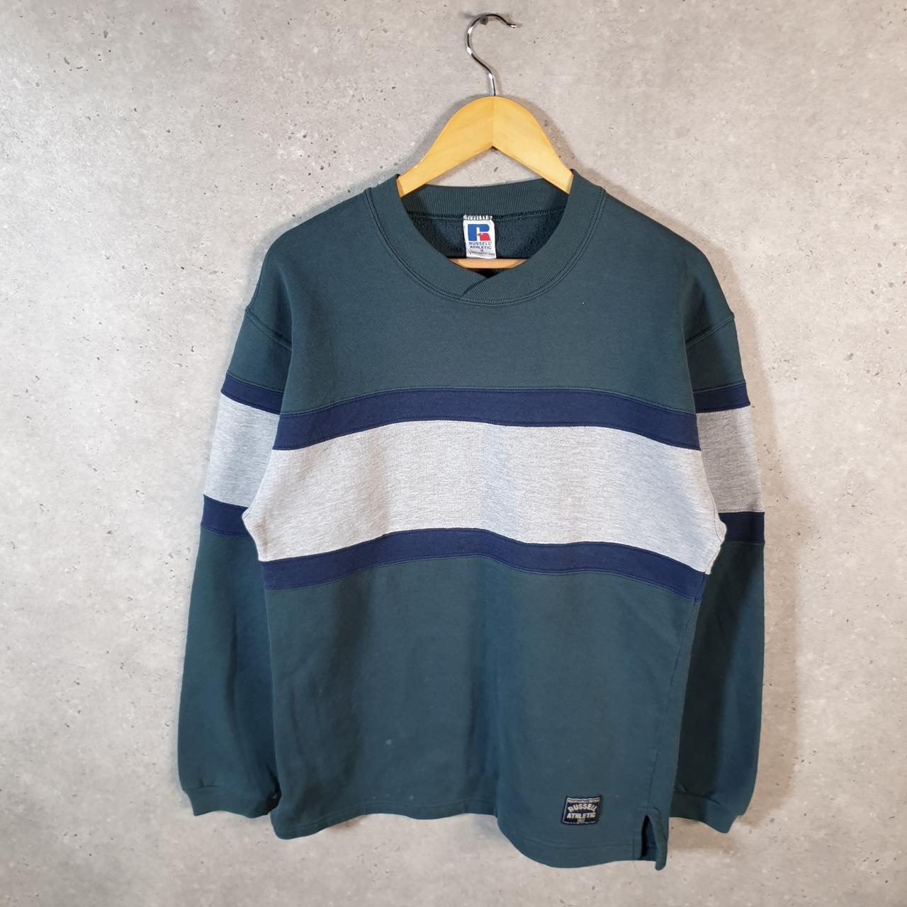 Vintage Russell Athletic Blank Sweatshirt Men’s Medium Striped Pullover