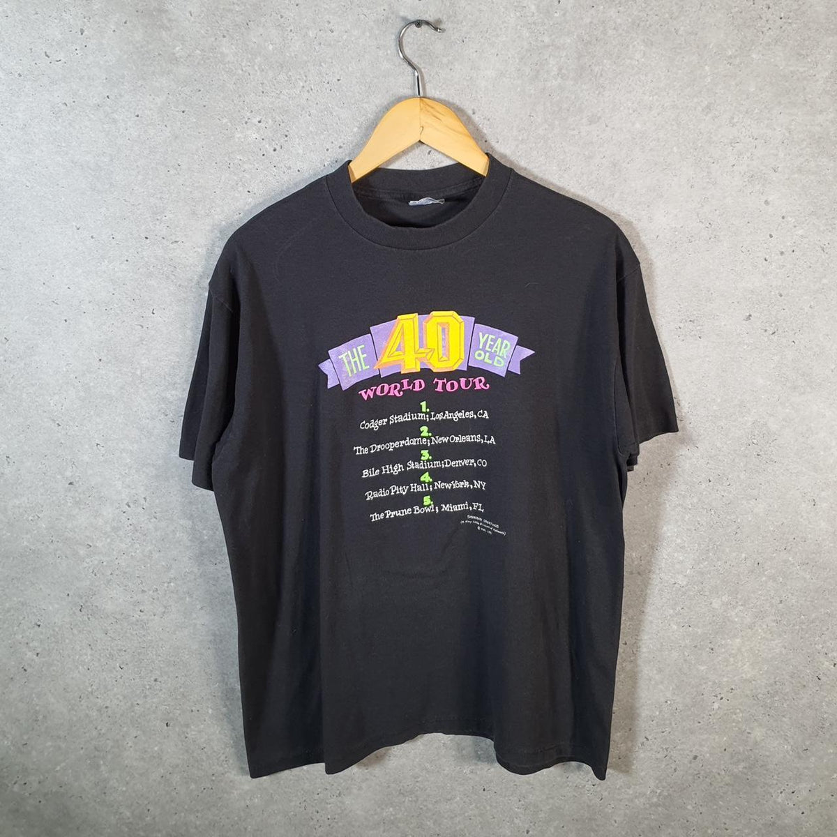 Vintage ShoeBox Greetings  40 Year Old World Tour 90s USA Single Stitch T Shirt Men’s XL Black