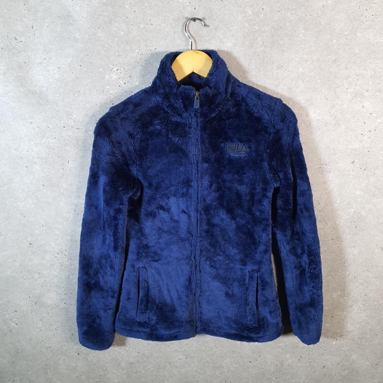 Fila Sport Fleece Full zip Hoodie Womens XS Blue Embroidered Logo