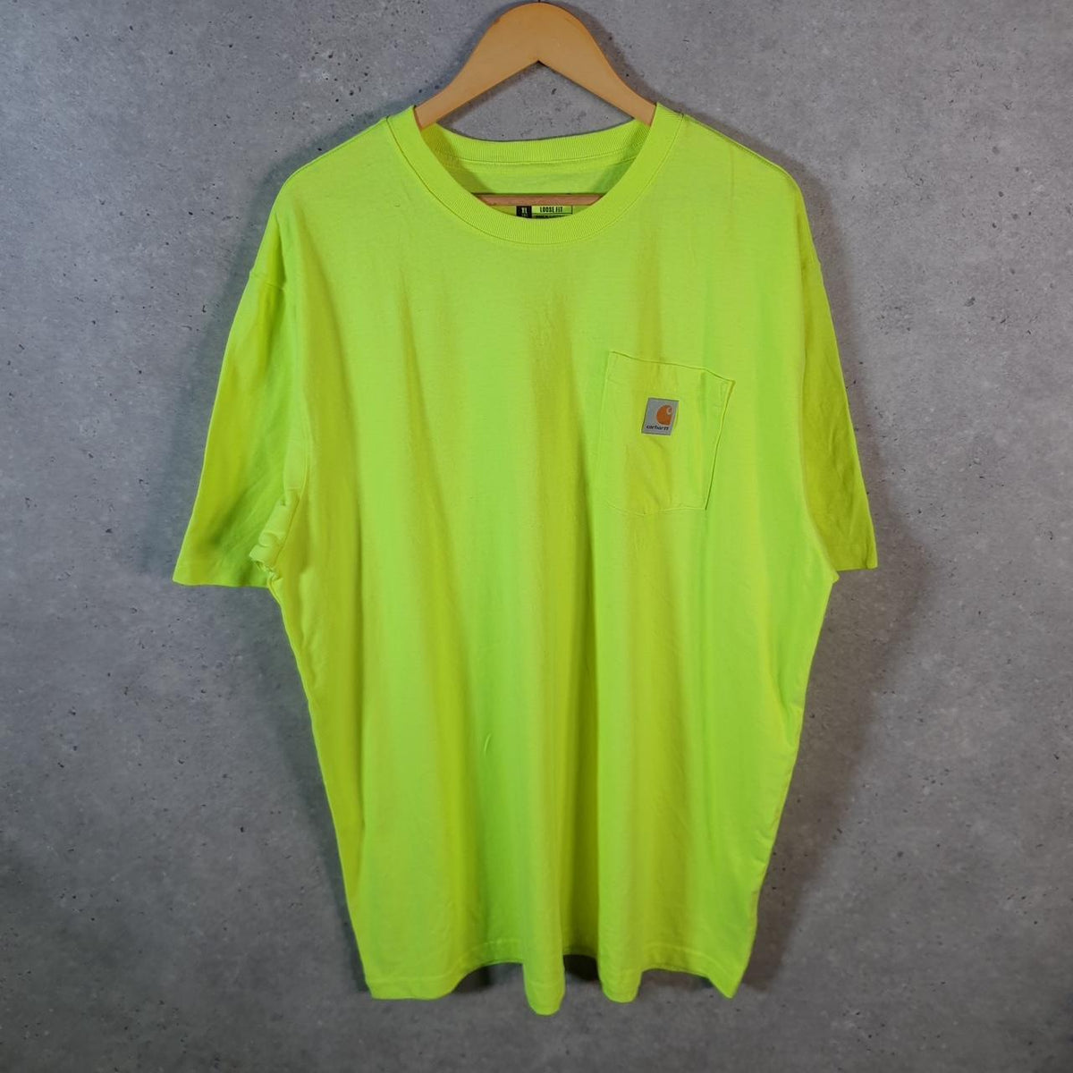 Vintage Carhartt Pocket T Shirt Men’s XL Tall Green Workwear Chore Utility Loose Fit C9290