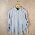 Vintage Ralph Lauren Button Down Shirt Men’s Large Blue Classic Fit Checkered Pony