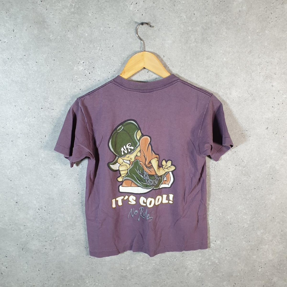 Vintage No Rules It’s Cool Y2K Graphic 90s Single Stitch T Shirt Men’s XS Purple