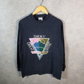 Vintage Sof Tee TeeJays Smoky Cherokee USA 90s Single Stitch T Shirt Men’s Large Black C9369