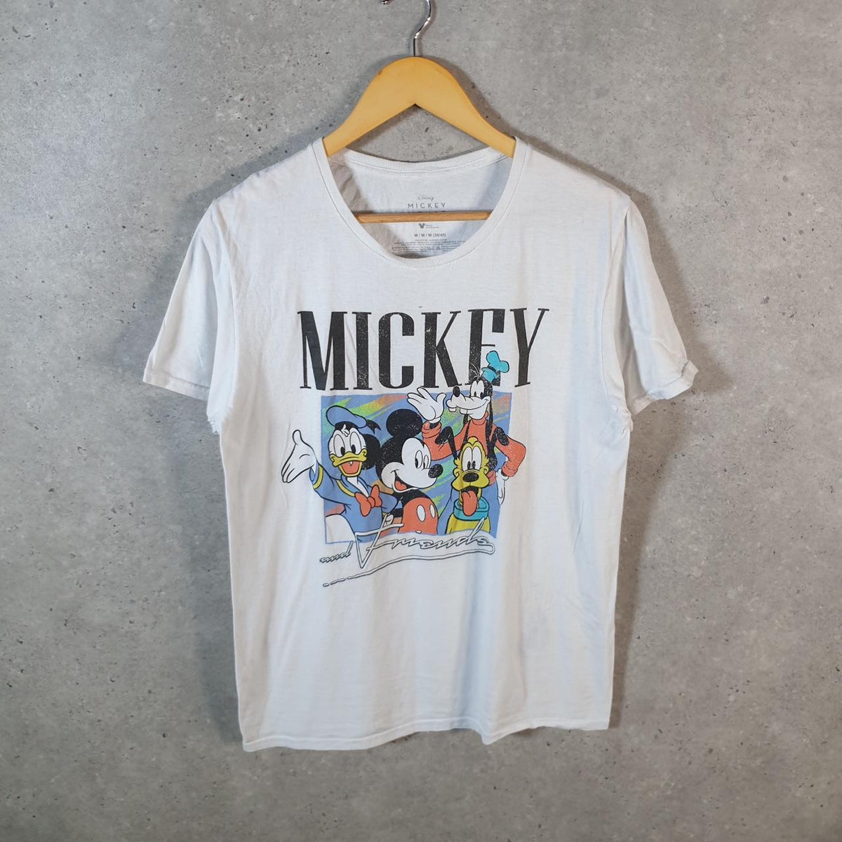 Vintage Disney Land Mickey Mouse T Shirt Men’s Medium White Cartoon