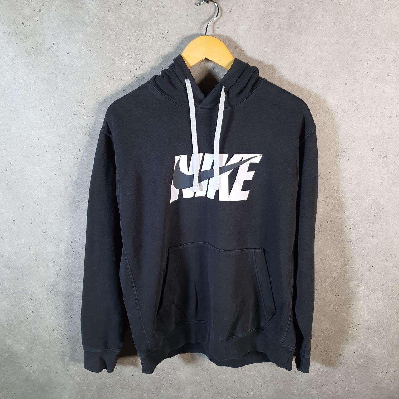 Vintage Nike Club Hoodie Men’s Large Black Swoosh Y2K Pullover