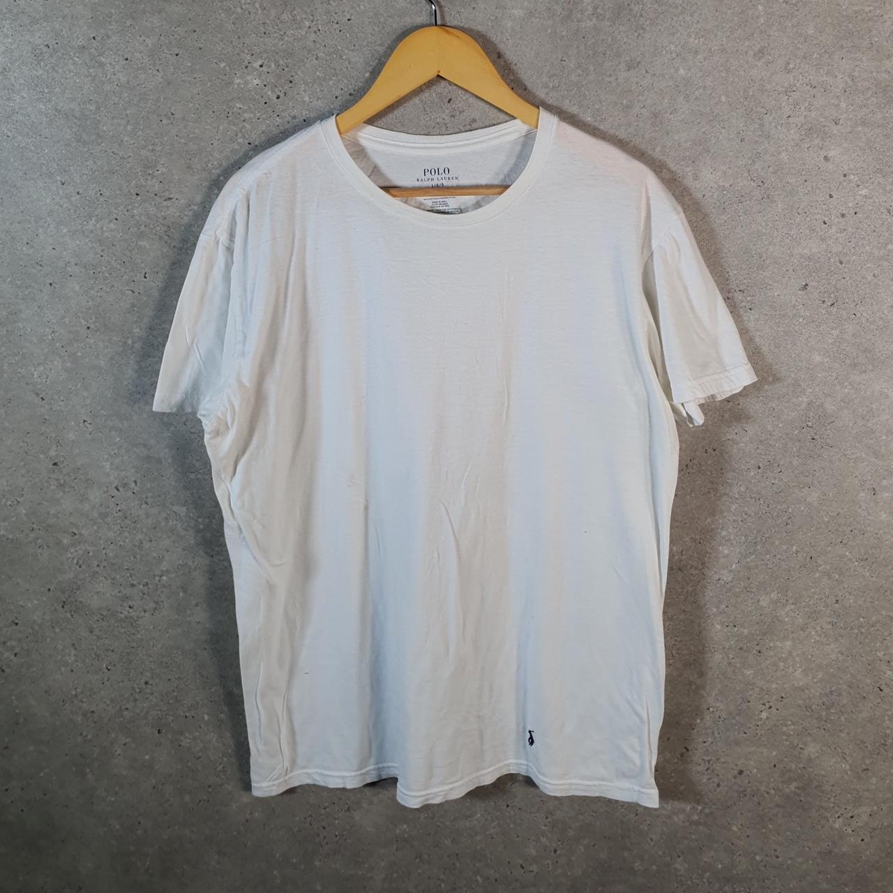 Vintage Ralph Lauren Polo Sport T Shirt Men’s Large White Classic Fit Embroidered Pony C8705