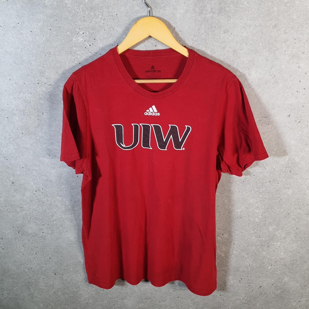 Vintage Adidas Amplifier Wisconsin Uni T Shirt Men’s Large Red Three Stripes Logo