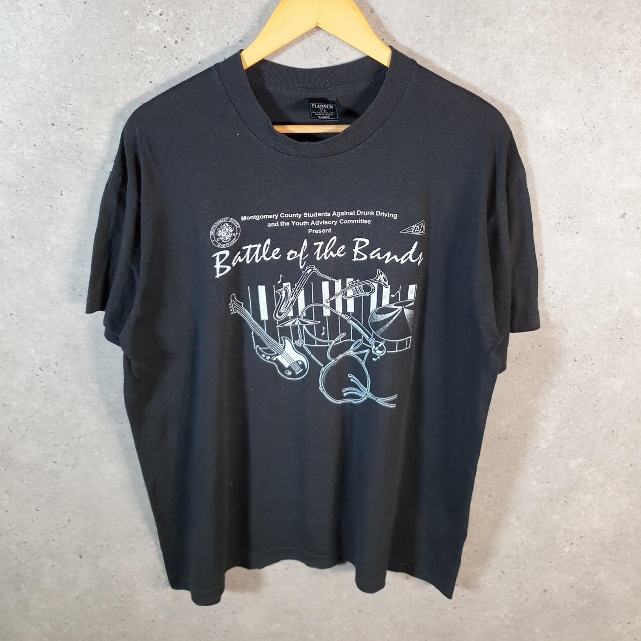 Vintage Platinum Ts Band Battle Montgomery 90s USA Single Stitch T Shirt Men’s XL Black