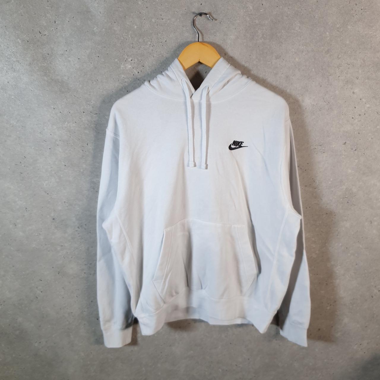 Vintage Nike Club Embroidered Hoodie Men’s Medium White Swoosh Y2K Pullover