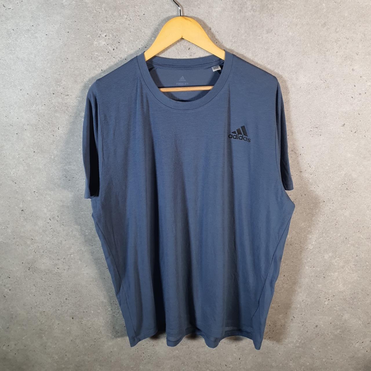 Vintage Adidas Freelift ClimaLite T Shirt Men’s XL Blue Three Stripes Logo Athletic