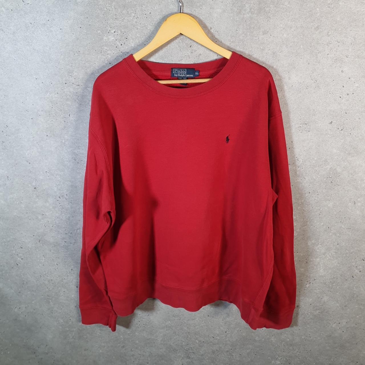Vintage Ralph Lauren Polo Sport Sweatshirt Men’s XL Red Cotton Pullover Pony