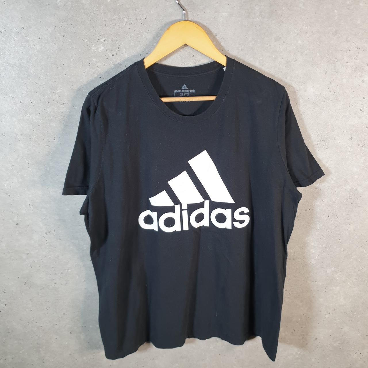 Vintage Adidas Amplifier T Shirt Men’s XL Black Three Stripes Logo Athletic