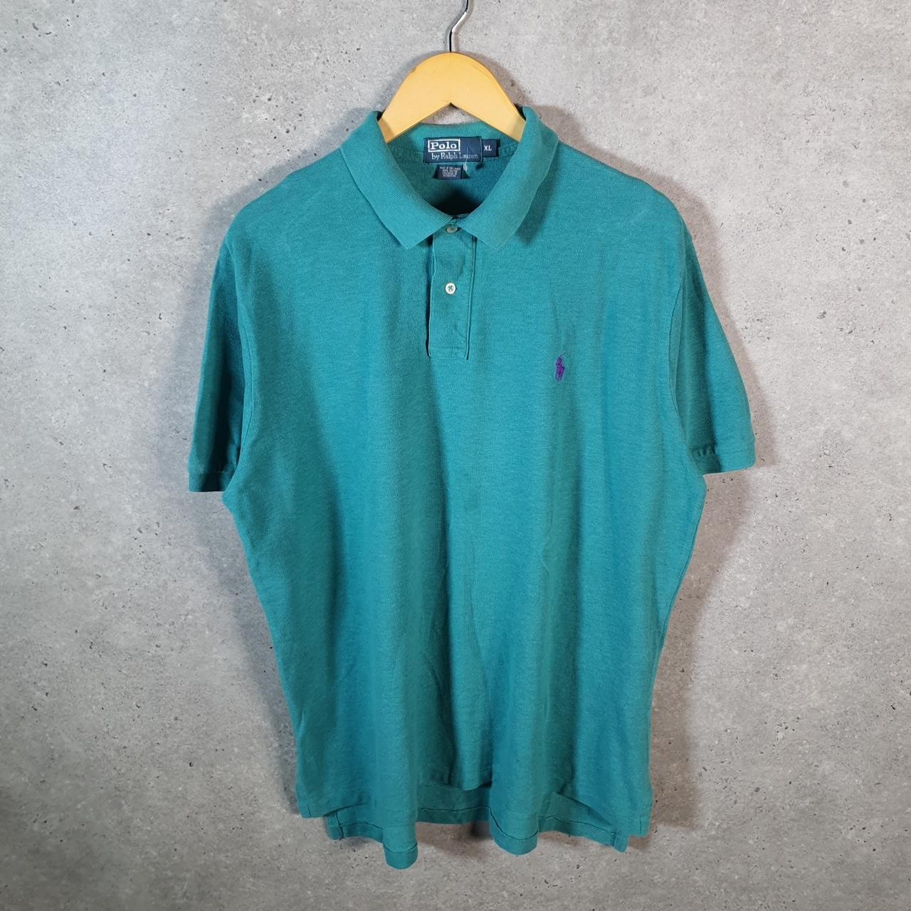 Vintage Ralph Lauren GolF USA Polo Shirt Men’s XL Blue Cotton Custom Fit C9582