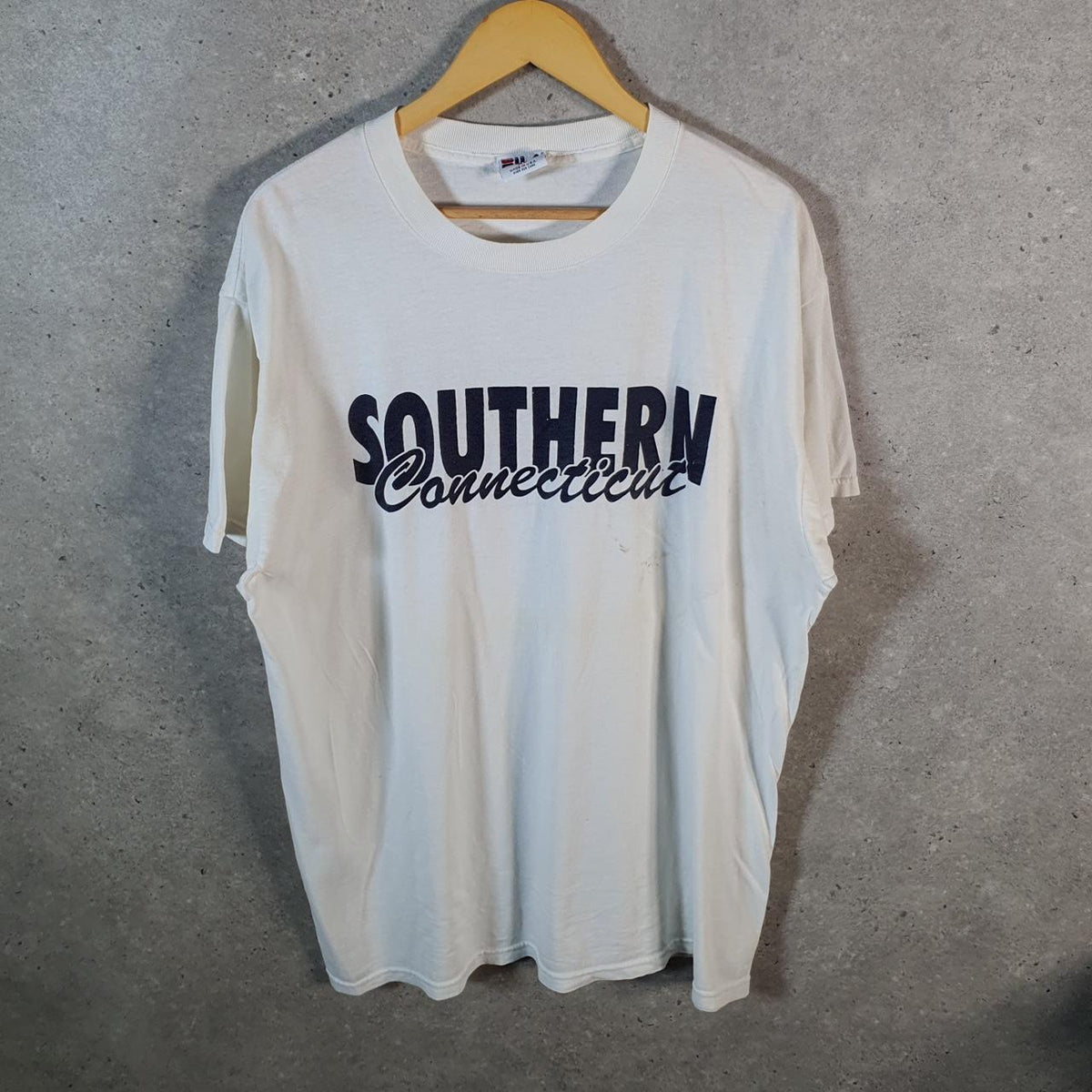 Vintage Fila Connecticut Soccer T Shirt Men’s XL White Casual Sports Logo Athletic