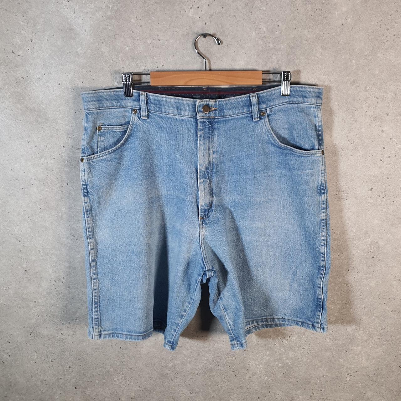 Vintage Wrangler Denim Shorts Jorts Cargo Men’s W40 Relaxed Blue Baggy Cotton